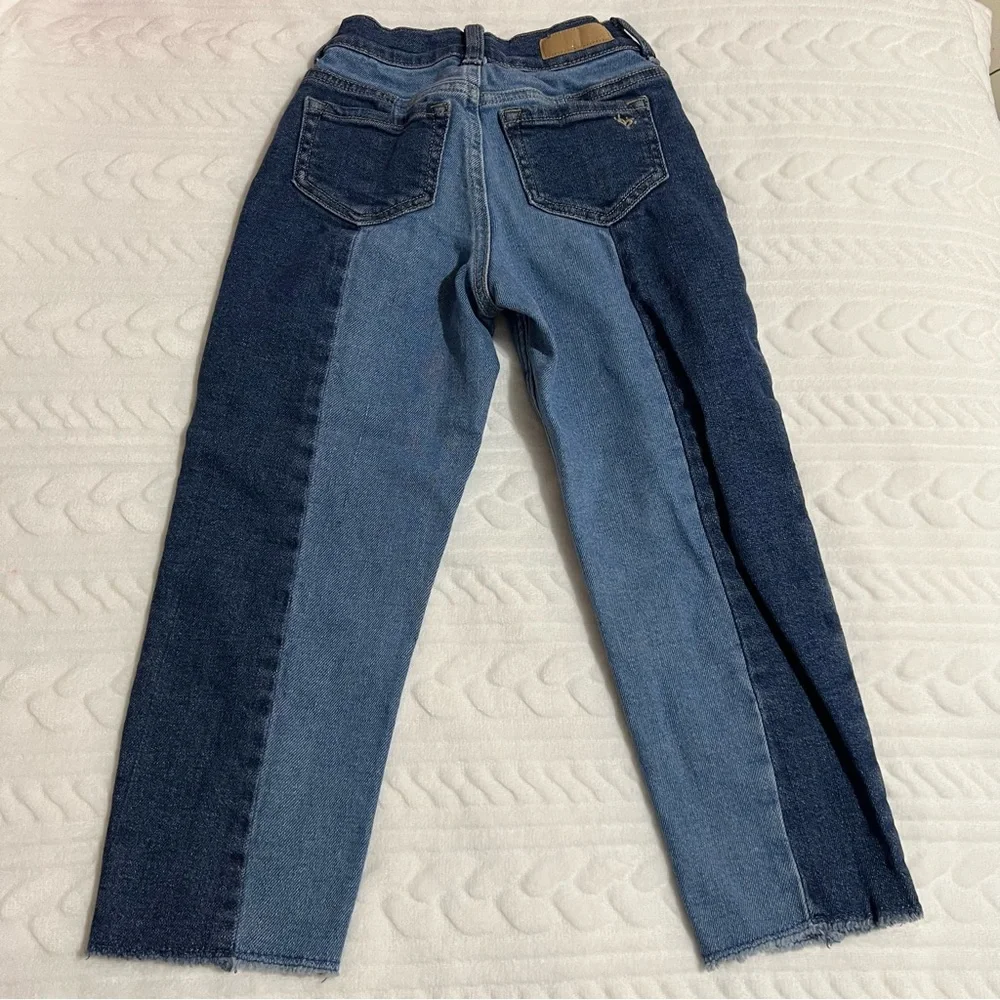 💗‎ Justice - Girls Two Tone Cropped Straight Jeans